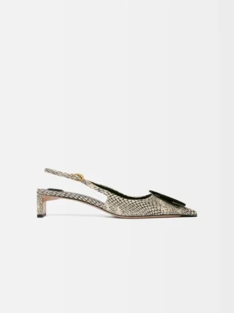 Escarpins à bride arrière Duelo talons bobines ronds et carrés