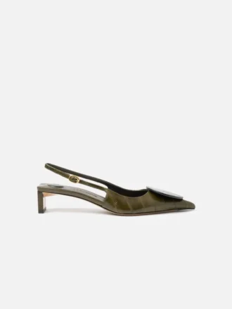 Escarpins à bride arrière Duelo talons bobines ronds et carrés