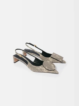 Escarpins à bride arrière Duelo talons bobines ronds et carrés