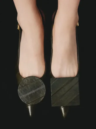 Escarpins à bride arrière Duelo talons bobines ronds et carrés