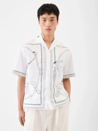 La chemise en jean Chemise bowling imprimé chien