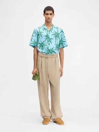 La chemise en jean Chemise à manches courtes imprimée Palmiers Étoiles