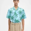 La chemise en jean Chemise à manches courtes imprimée Palmiers Étoiles