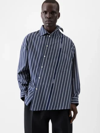 La chemise à manches longues Cuadro Chemise asymétrique à rayures Business