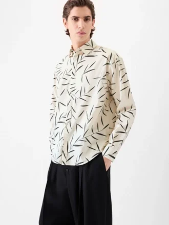La chemise à manches longues Simon Chemise imprimée feuillage