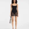 La robe en maille Roupao Mini-robe transparente La robe en maille Roupao Mini-robe transparente