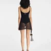 La robe en maille Roupao Mini-robe transparente La robe en maille Roupao Mini-robe transparente