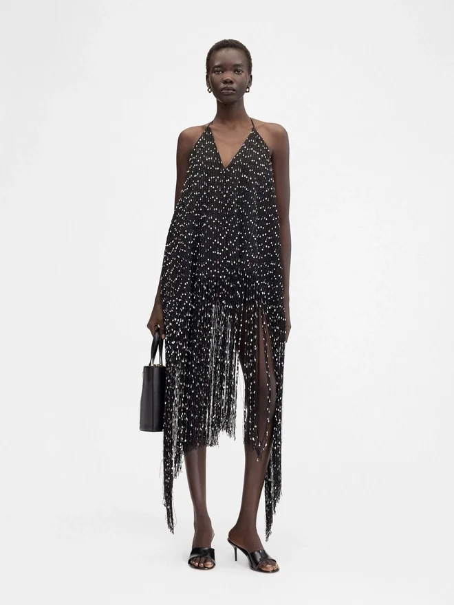 La robe Riviera Robe dos nu à franges La robe Riviera Robe dos nu à franges