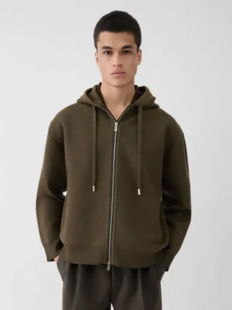 Le cardigan à capuche en piqué Cardigan à capuche en maille piquée