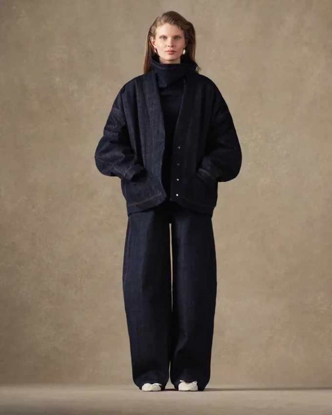 Pantalon en denim Ovalo de Nîmes Jean taille haute à coupe incurvée
