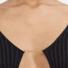 Le cardigan long en maille Pralù sans coutures avec logo charm Le cardigan long en maille Pralù sans coutures avec logo charm