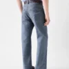 Le pantalon droit en denim de-Nîmes Jean à coupe droite