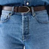 Le pantalon droit en denim de-Nîmes Jean à coupe droite