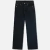 Le pantalon droit en denim de-Nîmes Jean à coupe droite