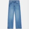 Le pantalon droit en denim de-Nîmes Jean à coupe droite