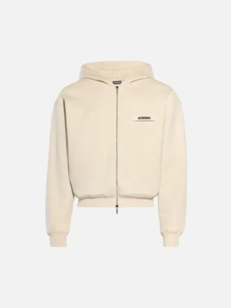 Le sweat à capuche zippé Gros Grain Sweat à capuche zippé avec logo Grosgrain