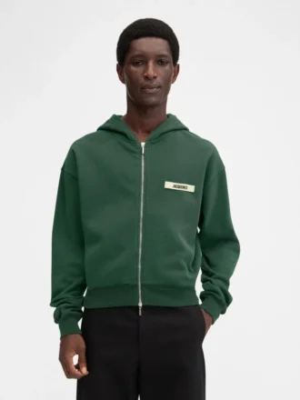 Le sweat à capuche zippé Gros Grain Sweat à capuche zippé avec logo Grosgrain