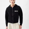 Le sweat à capuche zippé Gros Grain Sweat à capuche zippé avec logo Grosgrain