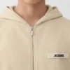 Le sweat à capuche zippé Gros Grain Sweat à capuche zippé avec logo Grosgrain