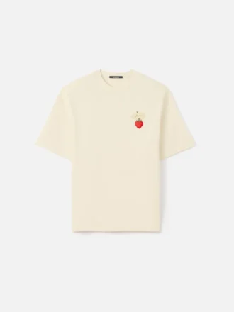 Le t-shirt fraise T-shirt logo avec patch fraise