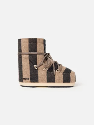 Les bottines rayées Icon Low de Jacquemus en collaboration avec Moon Boot