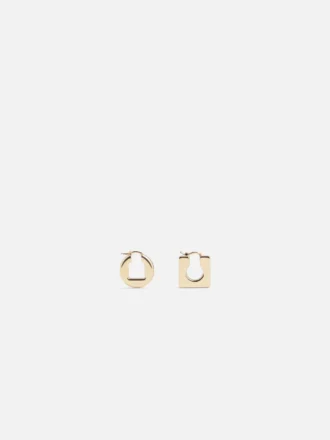 Les boucles d’oreilles Rond Carré Mini boucles d’oreilles créoles asymétriques Les boucles d’oreilles Rond Carré Mini boucles d’oreilles créoles asymétriques