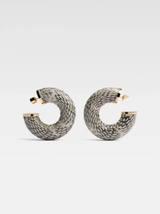 Les créoles Mojave Créoles en cuir à motif cobra Les créoles Mojave Créoles en cuir à motif cobra