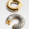 Les créoles Mojave Créoles en cuir à motif cobra Les créoles Mojave Créoles en cuir à motif cobra
