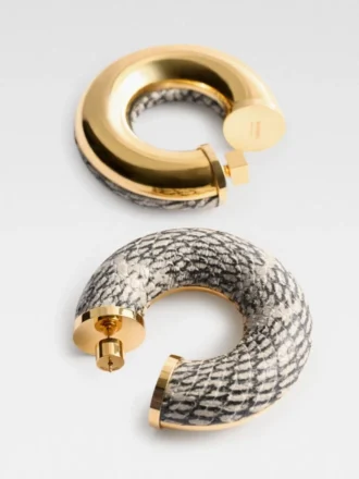Les créoles Mojave Créoles en cuir à motif cobra Les créoles Mojave Créoles en cuir à motif cobra