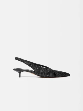 Les escarpins bas Cubisto Banane Escarpins à bride arrière en cuir tressé