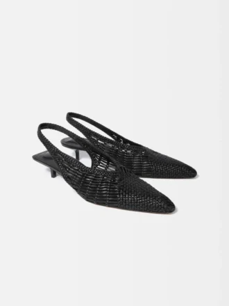 Les escarpins bas Cubisto Banane Escarpins à bride arrière en cuir tressé