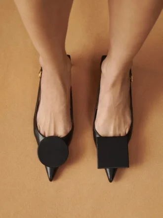 Les escarpins à bride arrière Duelo talons bobines ronds et carrés