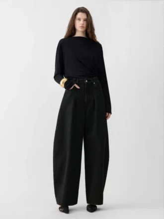 Pantalon en denim Ovalo de Nîmes Jean taille haute à coupe incurvée