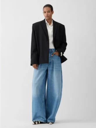 Pantalon en denim Ovalo de Nîmes Jean taille haute à coupe incurvée