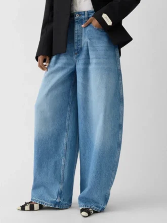 Pantalon en denim Ovalo de Nîmes Jean taille haute à coupe incurvée