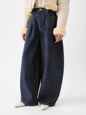 Pantalon en denim Ovalo de Nîmes Jean taille haute à coupe incurvée