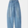 Pantalon en denim Ovalo de Nîmes Jean taille haute à coupe incurvée
