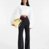 Pantalon Sauge Pantalon évasé taille haute