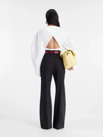 Pantalon Sauge Pantalon évasé taille haute Pantalon Sauge Pantalon évasé taille haute