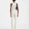 Pantalon Sauge Pantalon évasé taille haute Pantalon Sauge Pantalon évasé taille haute