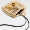 Portefeuille Spiaggia Étui pour AirPods en raphia Portefeuille Spiaggia Étui pour AirPods en raphia